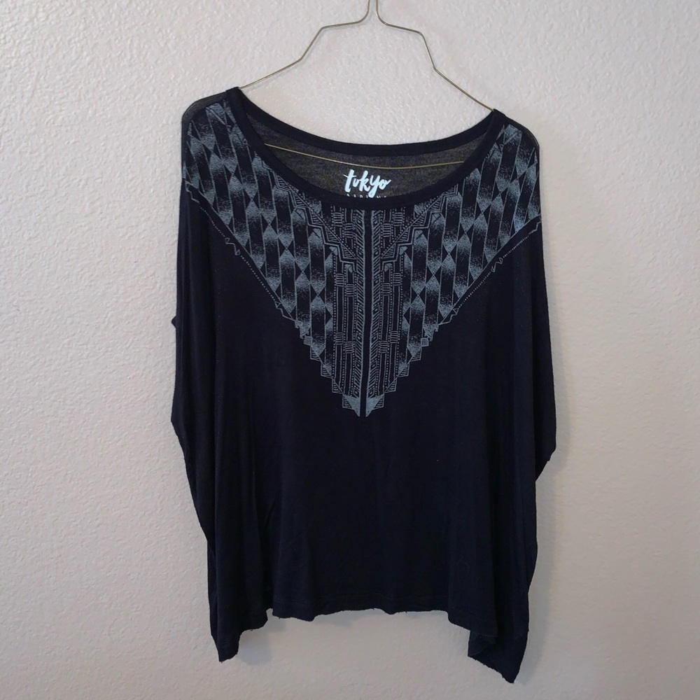 Tokyo Darling Black Loose Fitting Tee